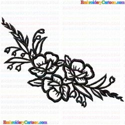 Flowers and Tree 1887 Embroidery Design