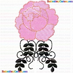 Flowers and Tree 1933 Embroidery Design