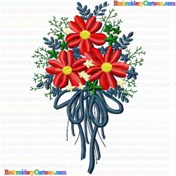 Flowers and Tree 1951 Embroidery Design