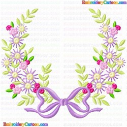 Flowers and Tree 19 Embroidery Design