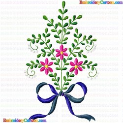 Flowers and Tree 2010 Embroidery Design