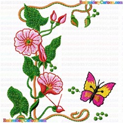 Flowers and Tree 2067 Embroidery Design