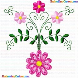 Flowers and Tree 2295 Embroidery Design