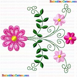 Flowers and Tree 2298 Embroidery Design