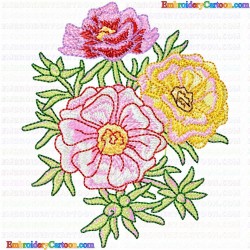 Flowers and Tree 2401 Embroidery Design