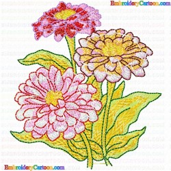 Flowers and Tree 2407 Embroidery Design