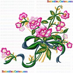 Flowers and Tree 2582 Embroidery Design