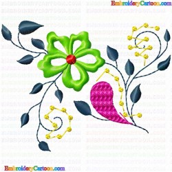 Flowers and Tree 2742 Embroidery Design