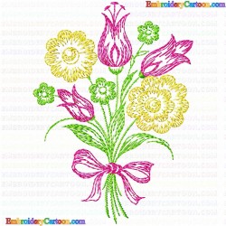 Flowers and Tree 2787 Embroidery Design