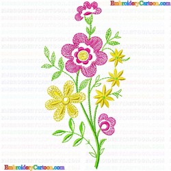 Flowers and Tree 2809 Embroidery Design