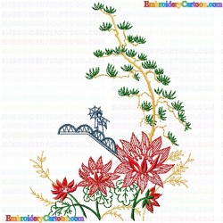 Flowers and Tree 2810 Embroidery Design