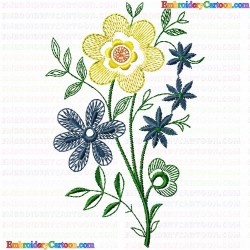 Flowers and Tree 2835 Embroidery Design