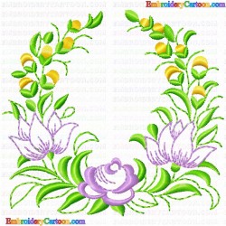 Flowers and Tree 2839 Embroidery Design