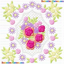 Flowers and Tree 2 Embroidery Design