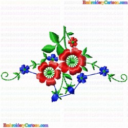 Flowers and Tree 316 Embroidery Design