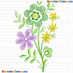 Flowers and Tree 3204 Embroidery Design