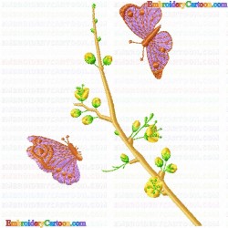 Flowers and Tree 3287 Embroidery Design