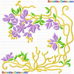 Flowers and Tree 3288 Embroidery Design