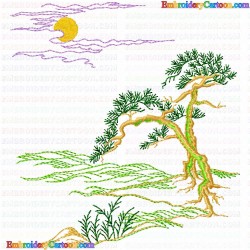 Flowers and Tree 3318 Embroidery Design