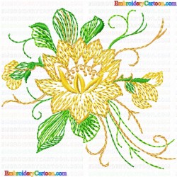 Flowers and Tree 3488 Embroidery Design