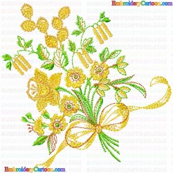 Flowers and Tree 3504 Embroidery Design