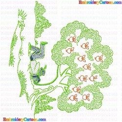 Flowers and Tree 3528 Embroidery Design