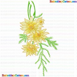 Flowers and Tree 3551 Embroidery Design