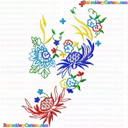 Flowers and Tree 356 Embroidery Design