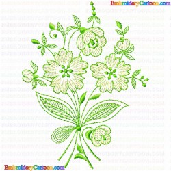 Flowers and Tree 3699 Embroidery Design