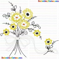 Flowers and Tree 3707 Embroidery Design