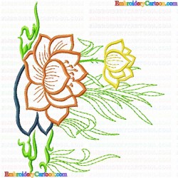 Flowers and Tree 3722 Embroidery Design