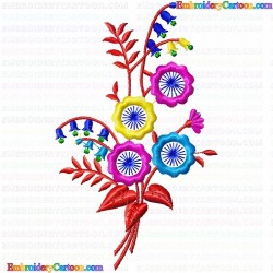 Flowers and Tree 373 Embroidery Design