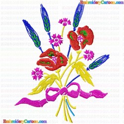 Flowers and Tree 439 Embroidery Design