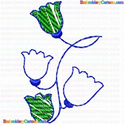 Flowers and Tree 456 Embroidery Design