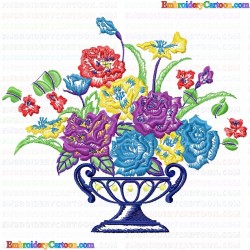 Flowers and Tree 527 Embroidery Design