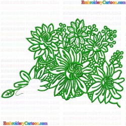 Flowers and Tree 567 Embroidery Design