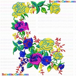 Flowers and Tree 657 Embroidery Design