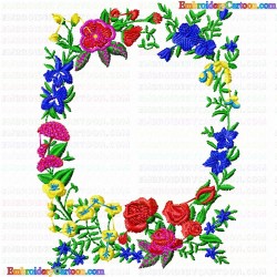 Flowers and Tree 660 Embroidery Design