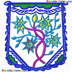 Flowers and Tree 696 Embroidery Design