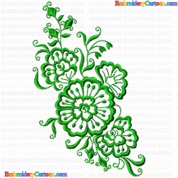 Flowers and Tree 699 Embroidery Design