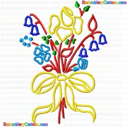 Flowers and Tree 739 Embroidery Design