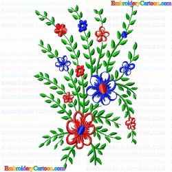 Flowers and Tree 745 Embroidery Design