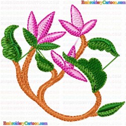 Flowers and Tree 772 Embroidery Design