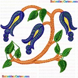 Flowers and Tree 775 Embroidery Design