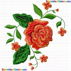 Flowers and Tree 851 Embroidery Design