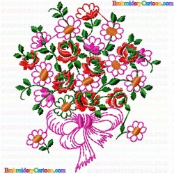 Flowers and Tree 852 Embroidery Design