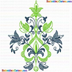 Flowers and Tree 853 Embroidery Design