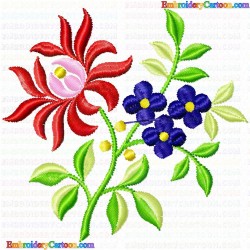 Flowers and Tree 882 Embroidery Design