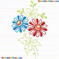 Flowers and Tree 884 Embroidery Design