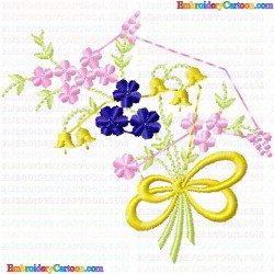 Flowers and Tree 885 Embroidery Design